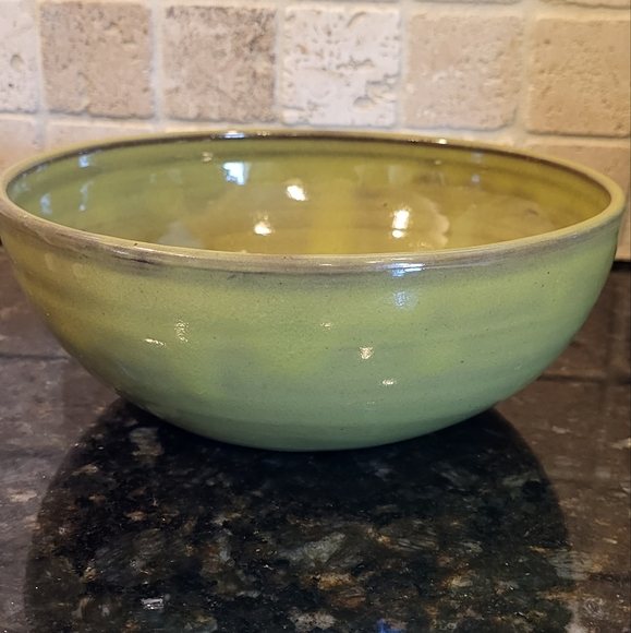 Seagrove North Carolina Olive Green Pottery Bowl - Picture 6 of 15